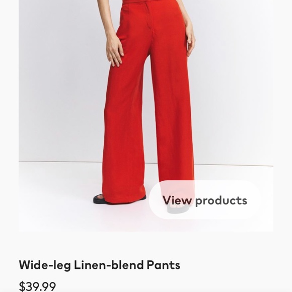 H&M Wide Leg Linen Blend Pants, Size 4 - Picture 2 of 6